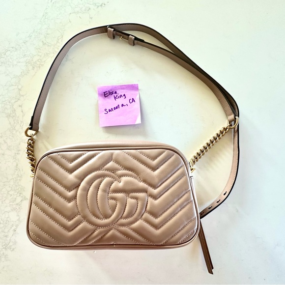 Small Gucci Marmont in Dusty Rose Leather - Picture 16 of 16